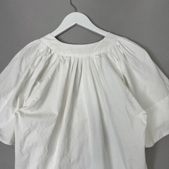 Pomander Place Finley Flutter Sleeve Top Womens Small White Blouse Boho Peasant - Picture 5 of 10